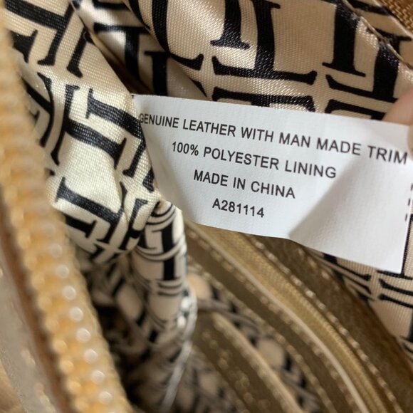 TIGNANELLO Metallic Gold/Bronze Leather Buckle Strap Shoulder Crossbody Bag EUC - Picture 8 of 12